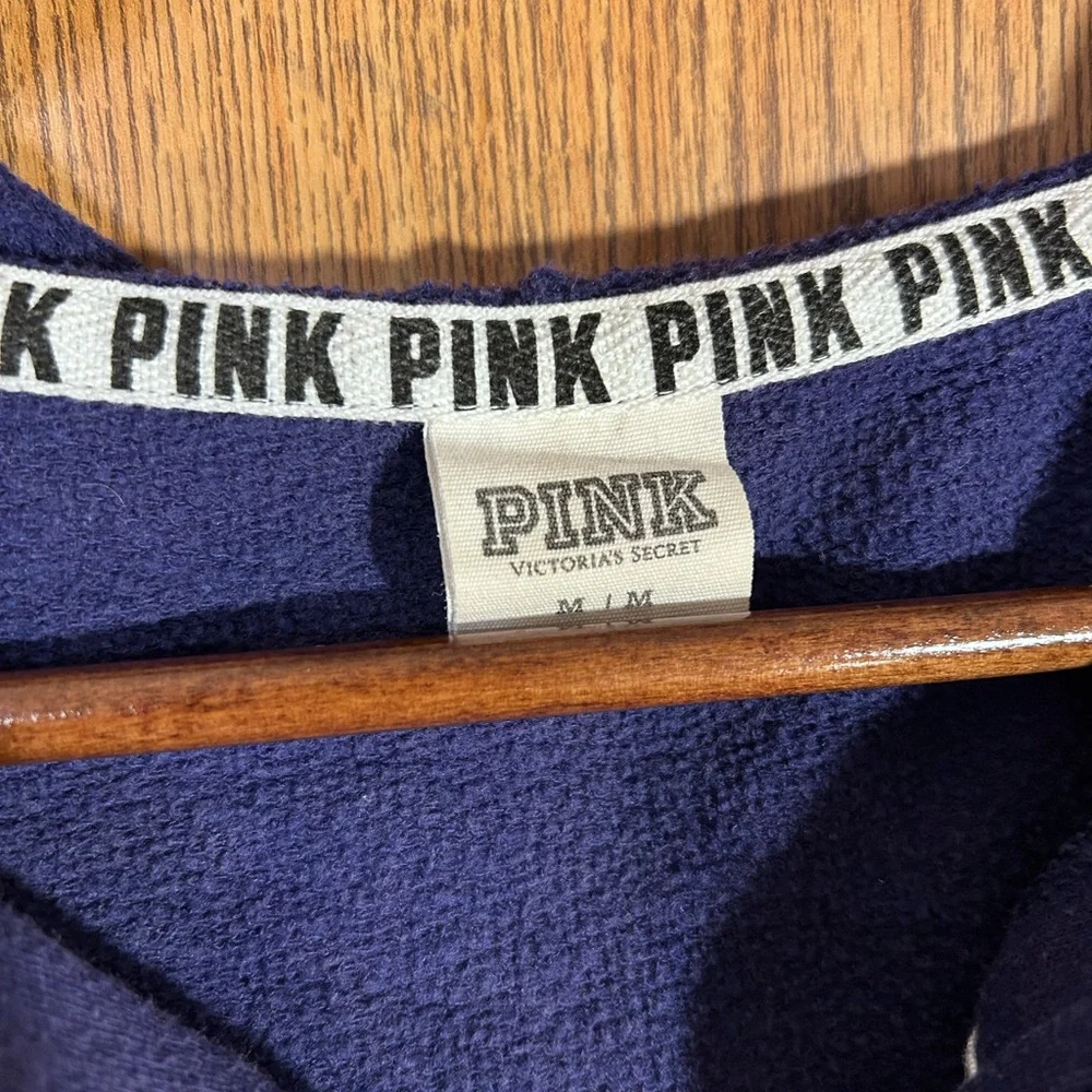 PINK Varsity Half Zip Embroidered Sweatshirt - Picture 4 of 5